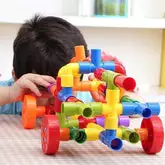 Ignited Minds Educational Play and Learn Plastic Building Block Set Pipes Puzzle Set (72 Pcs) - Multi Color